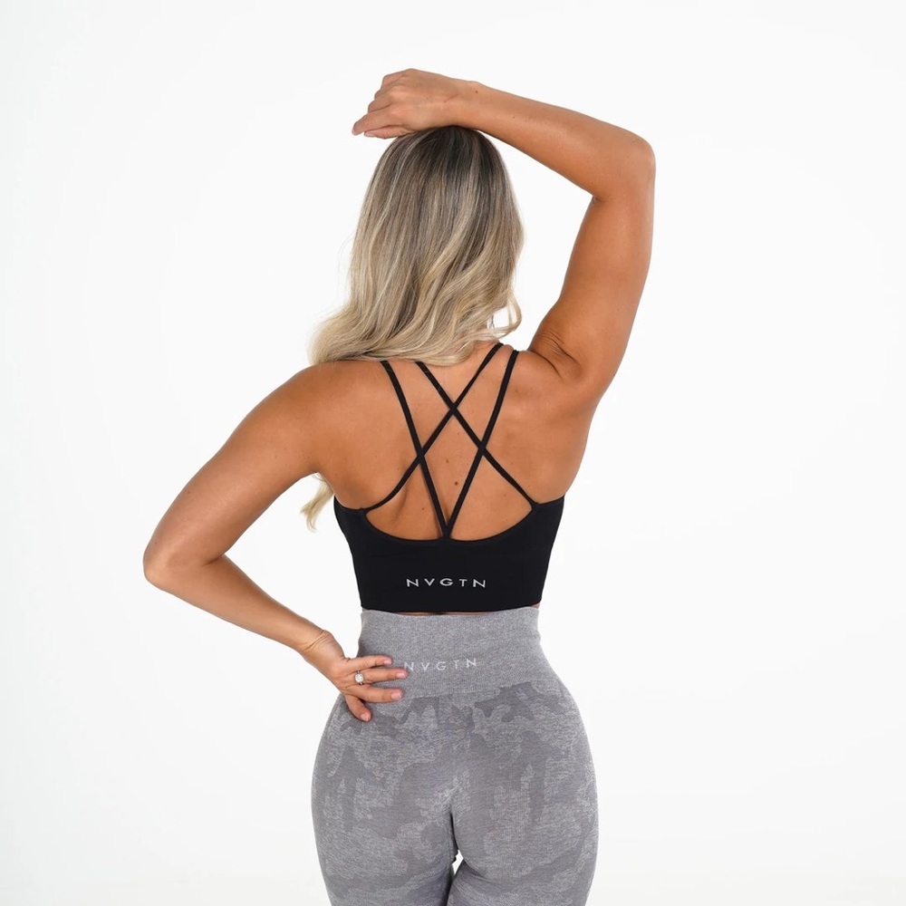 NVGTN Black Flourish Seamless Bra
